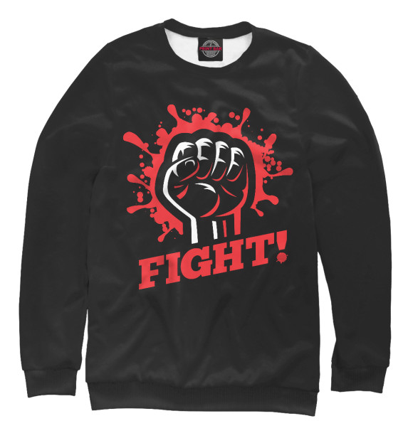 Женский свитшот с изображением FIGHT цвета Белый