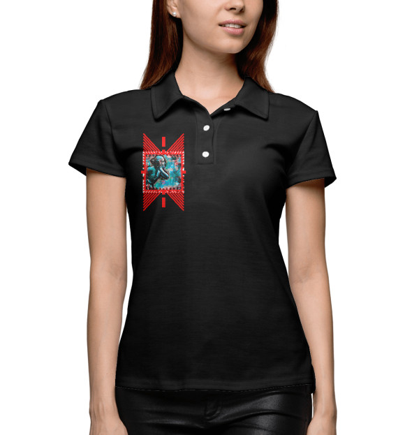 Женское поло с изображением Смута цвета Белый