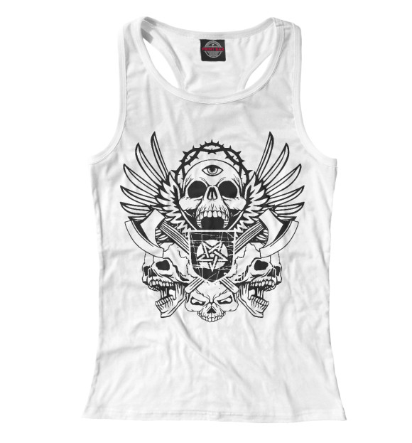 Женская майка-борцовка с изображением Смерть цвета Белый