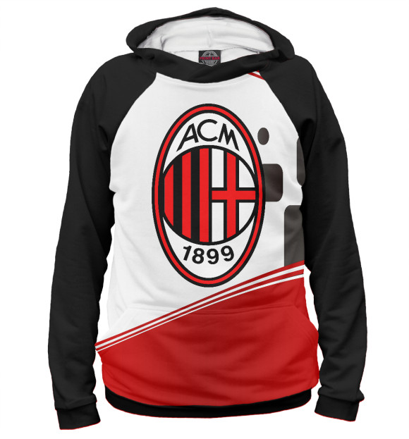 Худи для мальчика с изображением FC Milan / Милан цвета Белый