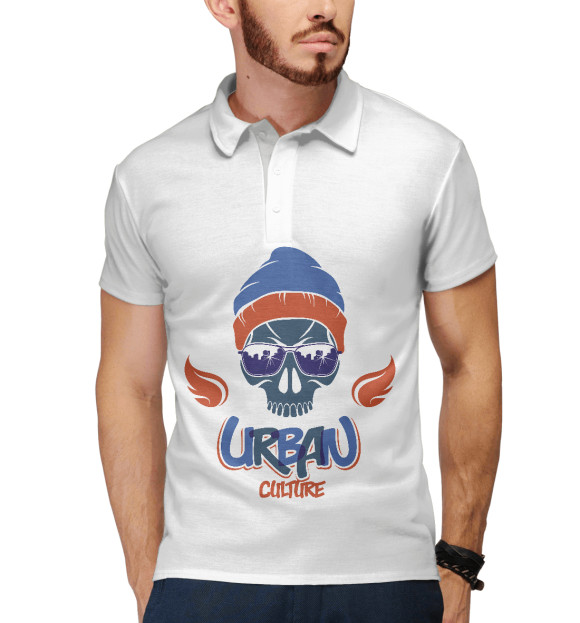 Мужское поло с изображением Urban Culture цвета Белый