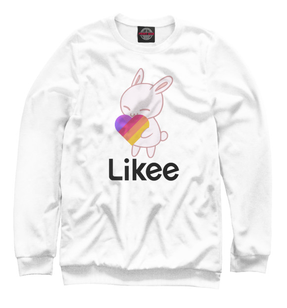 Мужской свитшот с изображением Like цвета Белый