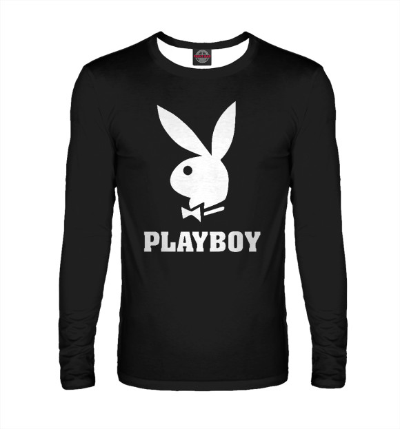 Мужской лонгслив с изображением PLAYBOY цвета Белый