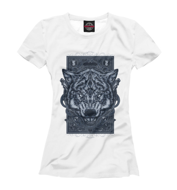 Футболка для девочек с изображением Vintage Wolf цвета Белый