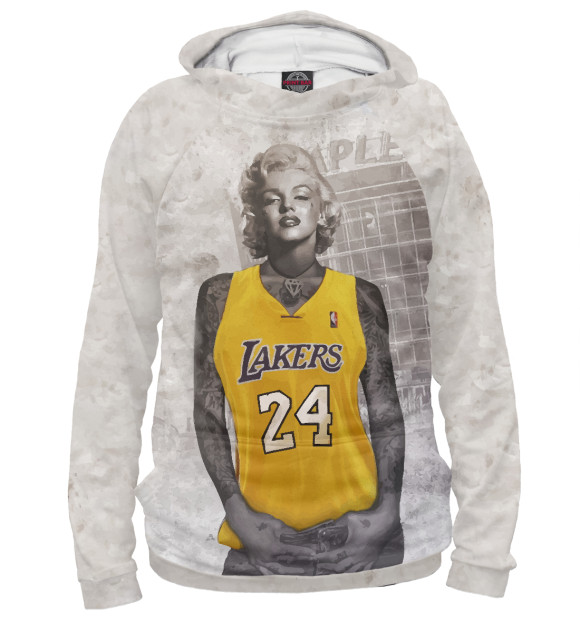 Мужское худи с изображением Lakers 24 Marilyn цвета Белый