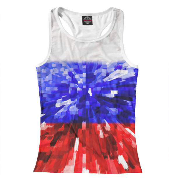 Женская майка-борцовка с изображением Триколор цвета Белый