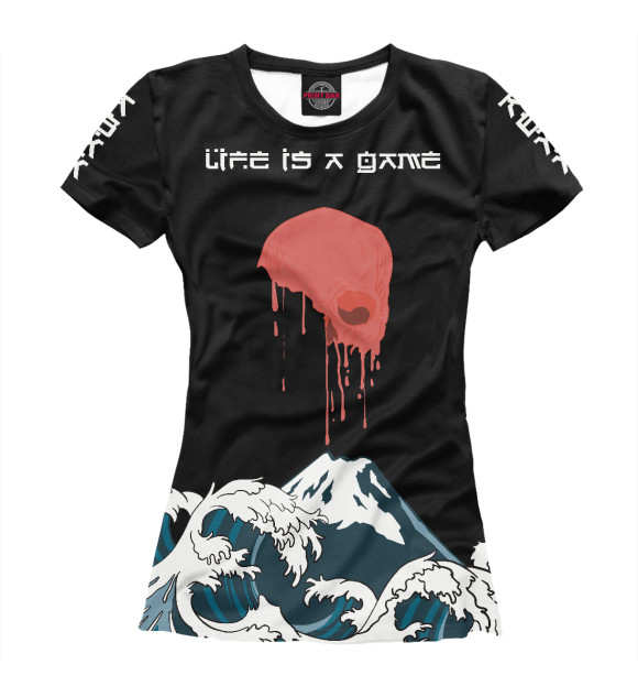 Футболка для девочек с изображением Белый Журавль - Life is a Game цвета Белый