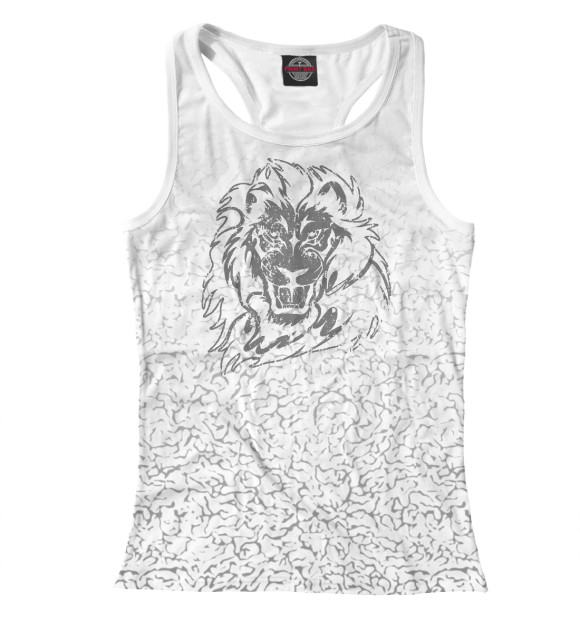 Женская майка-борцовка с изображением Soul of a lion black цвета Белый