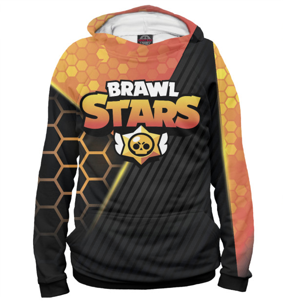 Мужское худи с изображением Brawl Stars цвета Белый