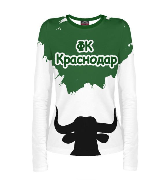 Женский лонгслив с изображением ФК краснодар цвета Белый