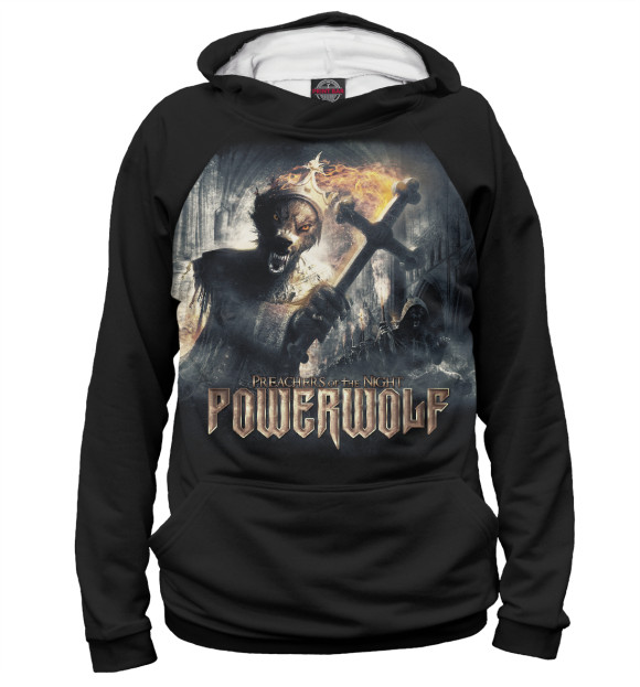 Мужское худи с изображением Powerwolf цвета Белый