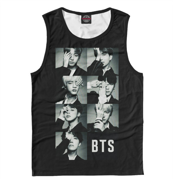 Мужская майка с изображением BTS цвета Белый