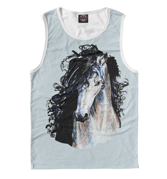 Майка для мальчика с изображением Лошадь нежность цвета Белый