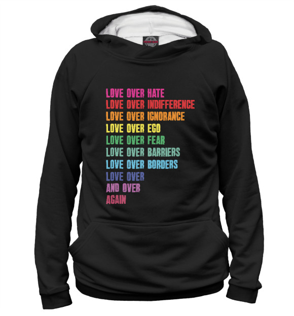 Мужское худи с изображением Only Love цвета Белый