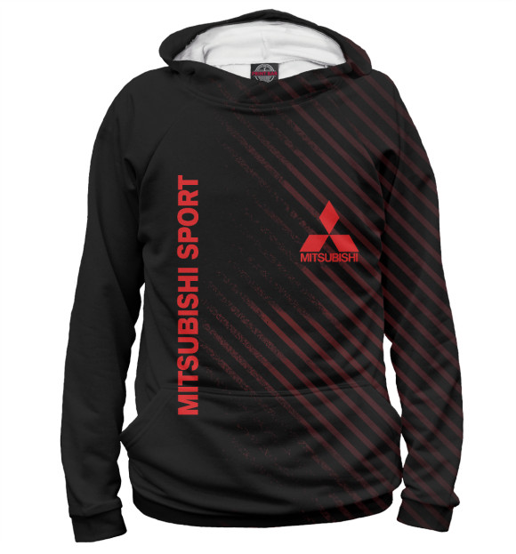 Мужское худи с изображением Mitsubishi цвета Белый