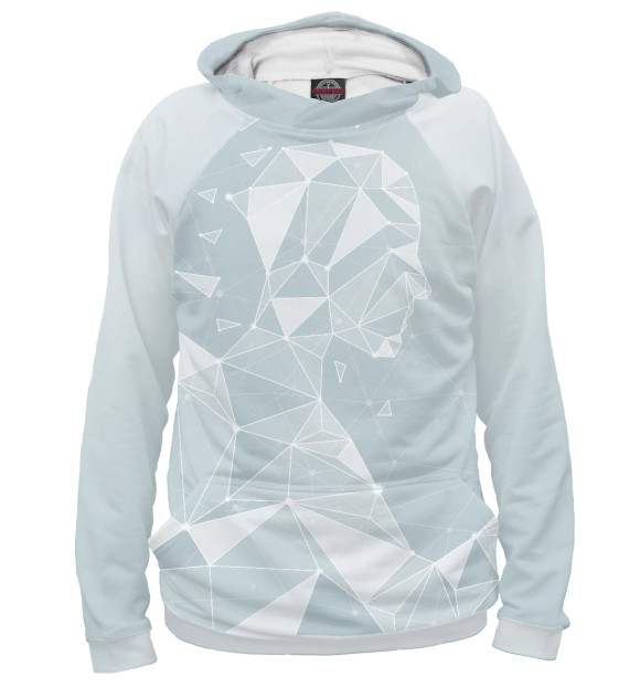 Мужское худи с изображением Геометрия цвета Белый