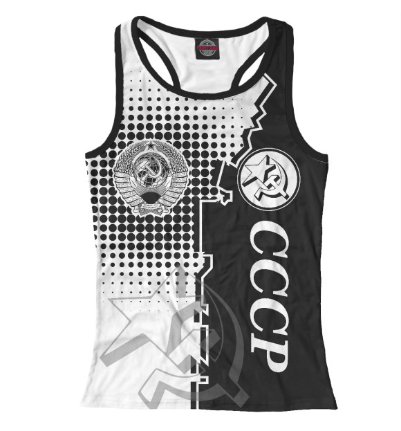 Женская майка-борцовка с изображением СССР цвета Белый