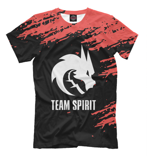 Мужская футболка с изображением Team Spirit цвета Белый