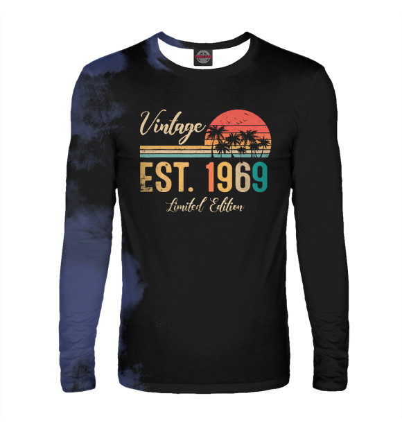 Мужской лонгслив с изображением Vintage Est. 1969 цвета Белый