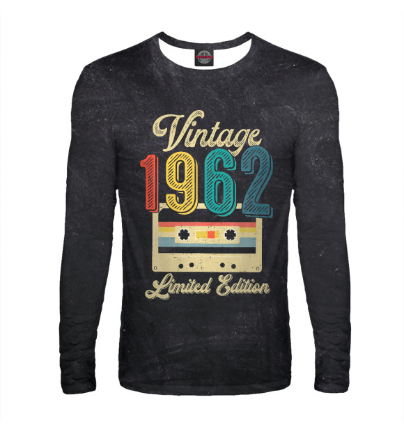 Мужской лонгслив с изображением Retro Vintage 1962 цвета Белый