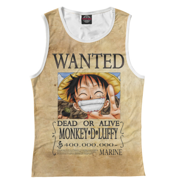Майка для девочки с изображением One Piece Большой куш цвета Белый