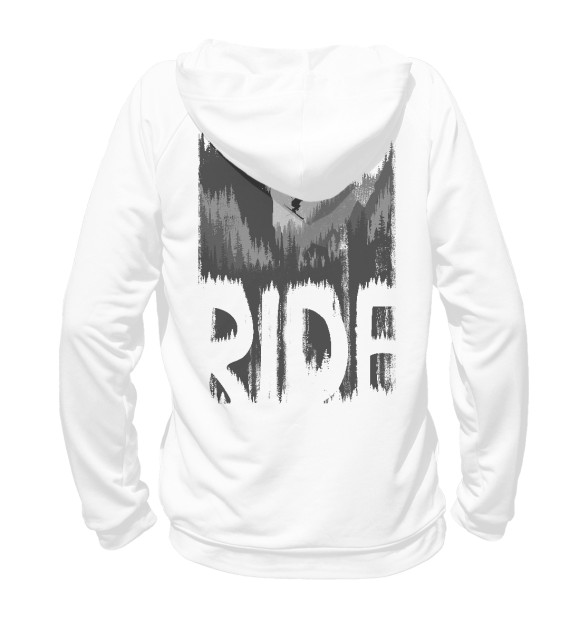 Худи для девочки с изображением Ride ski цвета Белый