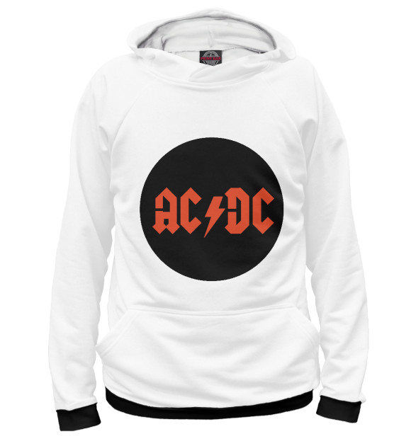 Мужское худи с изображением AC/DC цвета Белый