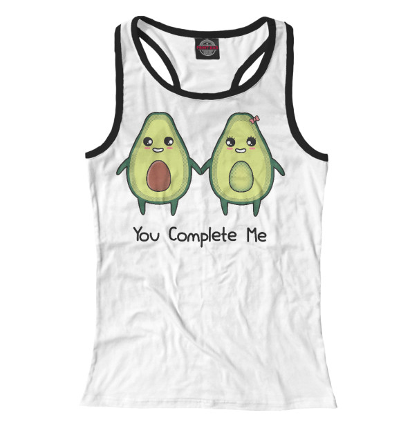 Женская майка-борцовка с изображением Авокадо цвета Белый