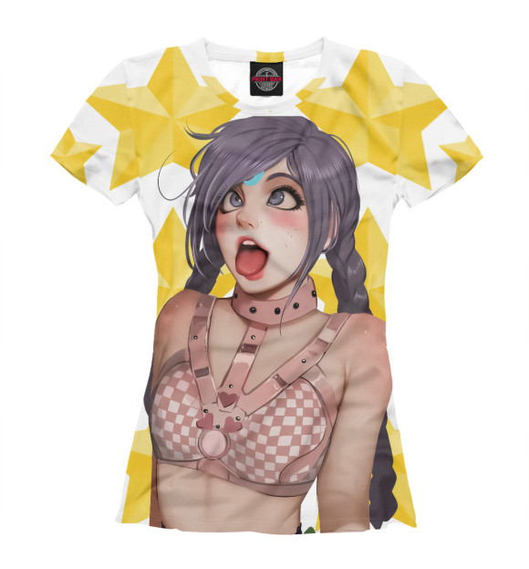 Футболка для девочек с изображением Ahegao цвета Белый