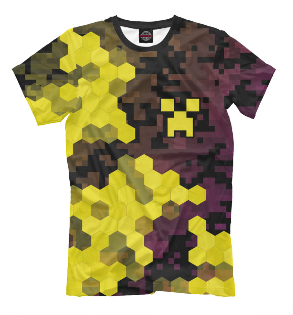 Мужская футболка с изображением Minecraft / Майнкрафт цвета Белый