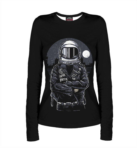 Женский лонгслив с изображением Astronaut rebel цвета Белый