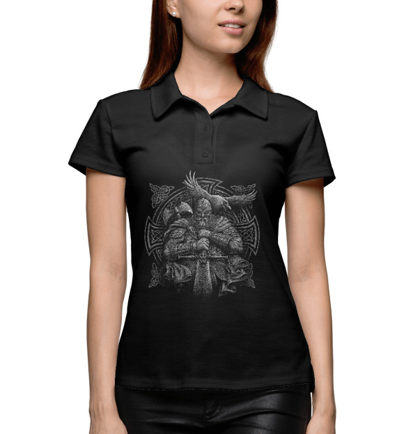 Женское поло с изображением Один цвета Белый