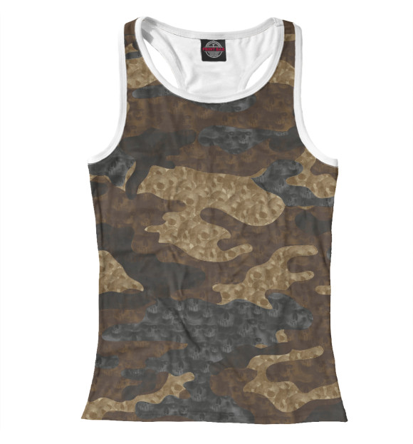 Женская майка-борцовка с изображением Милитари цвета Белый