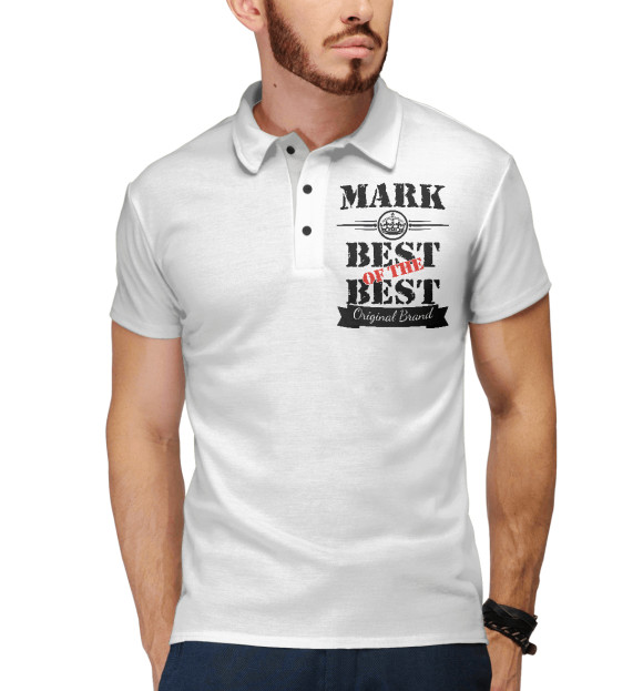 Мужское поло с изображением Марк Best of the best (og brand) цвета Белый