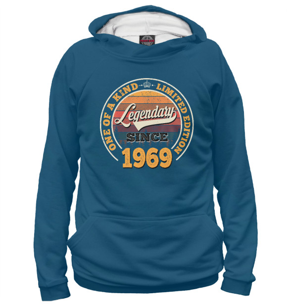 Женское худи с изображением Legendary Since 1969 цвета Белый