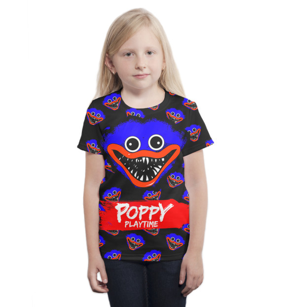 Футболка для девочек с изображением Poppy Playtime 2 цвета Белый