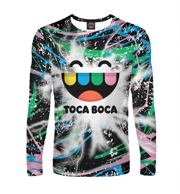Мужской лонгслив с изображением Toca Boca цвета Белый