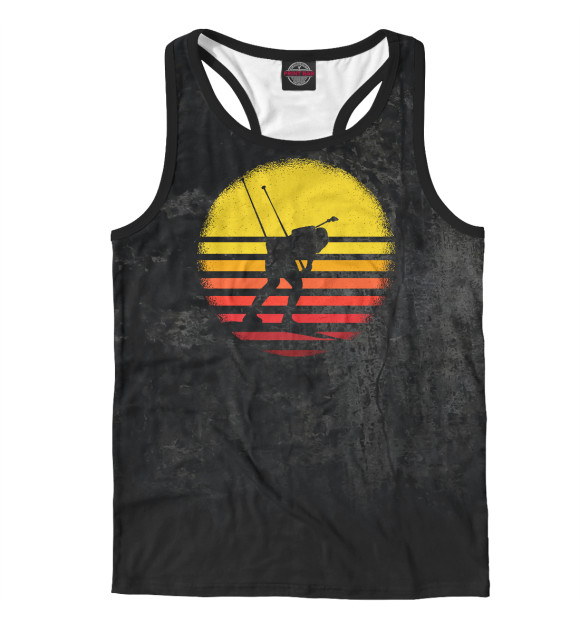 Мужская майка-борцовка с притом Biathlon Vintage Gift Idea цвета Белый Мужская майка-борцовка с изображением Biathlon Vintage Gift Idea цвета Белый