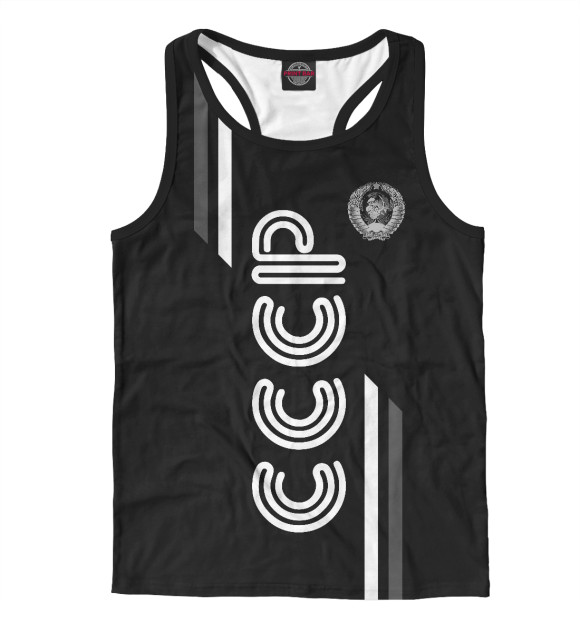 Мужская майка-борцовка с изображением СССР цвета Белый