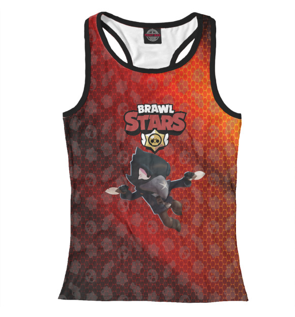 Женская майка-борцовка с изображением CROW цвета Белый