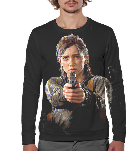 Мужской свитшот с изображением Элли целится из пистолета цвета Белый