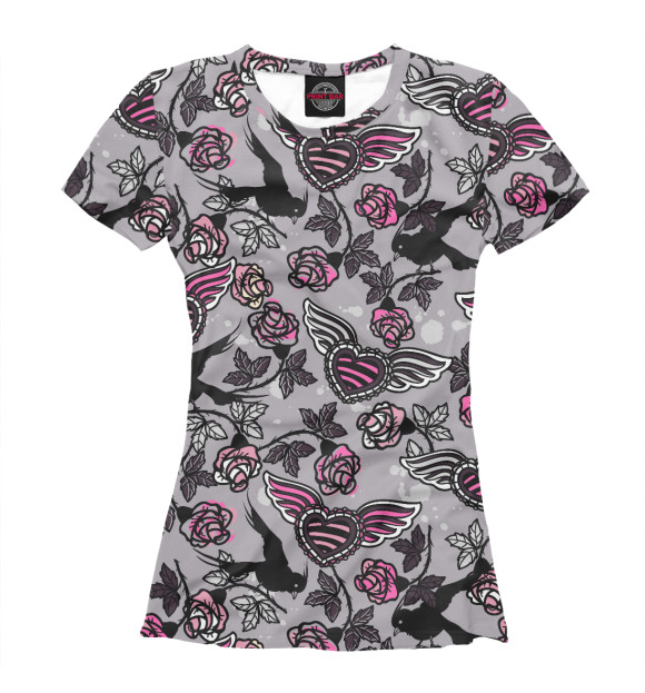 Женская футболка с изображением Эмо стиль цвета Белый