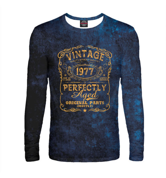 Мужской лонгслив с изображением Vintage Made In 1977 цвета Белый