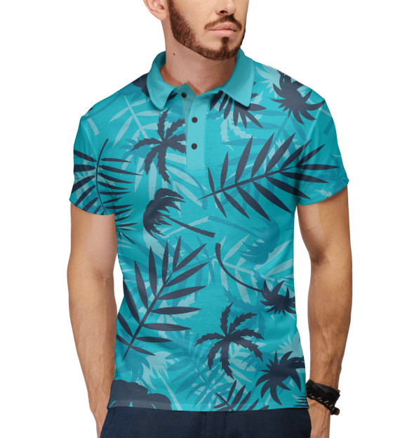 Мужское поло с изображением Природа цвета Белый