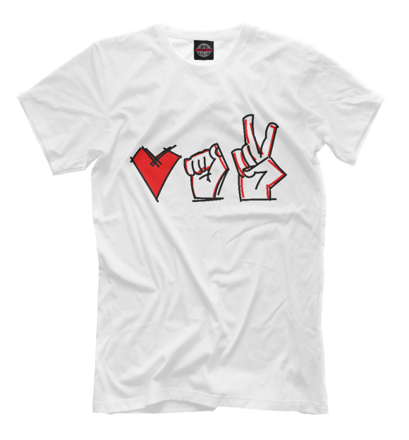 Мужская футболка с изображением Love Belarus цвета Белый