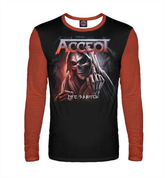 Мужской лонгслив с изображением Accept цвета Белый