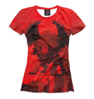 Женская футболка Злой лев с крыльями