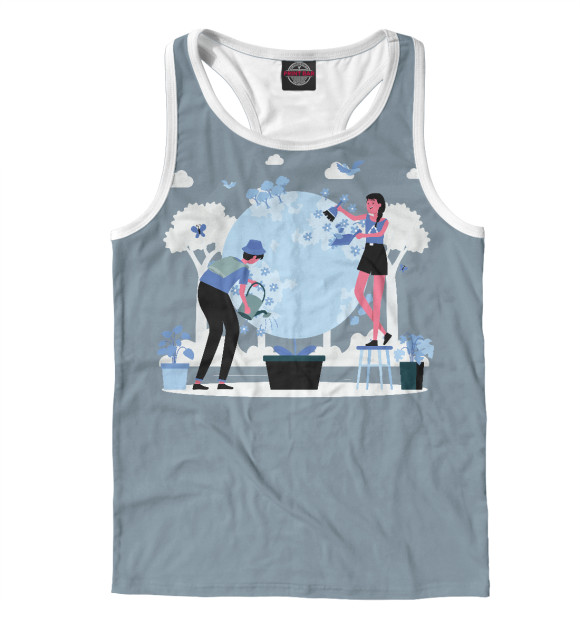 Мужская майка-борцовка с изображением Растеневоды цвета Белый