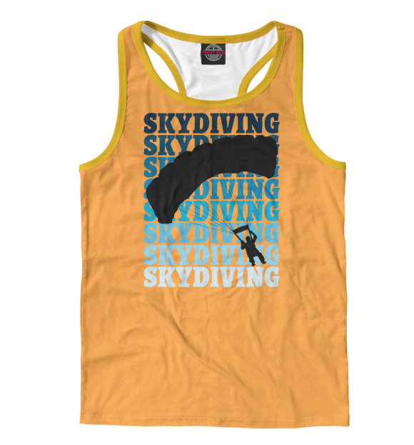 Мужская майка-борцовка с изображением Skydiving цвета Белый