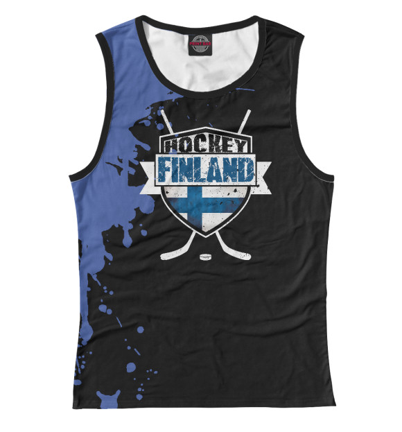 Майка для девочки с изображением Ice Hockey Finland цвета Белый